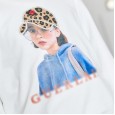 Children's clothing autumn new girl T-shirt long-sleeved round neck printed children's tops
