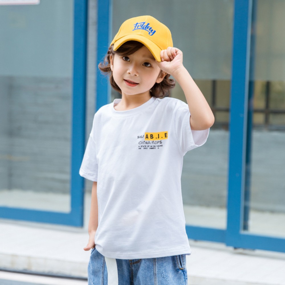 Boys short-sleeved T-shirt summer new children's printed tops cotton boys tops big boy tide
