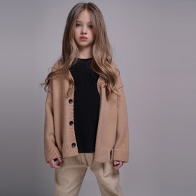 Boys and girls spring sweaters, big children's parent-child cardigans, children's knitted long-sleeved letter embroidered jackets