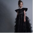 Children's clothing, bright silk princess dress, girl dress, middle school children's banquet, piano performance dress, dress