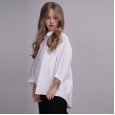 Spring new children's white shirts, big children, parent-child clothes, white shirts, boys and girls shirts