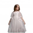Girls' short-sleeved princess dress, large children's clothing, piano flower girl gauze dress, summer skirt