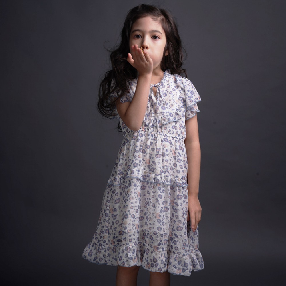 Girls' chiffon dresses, children's summer small floral dresses, big children's parent-child dresses, small fresh dresses