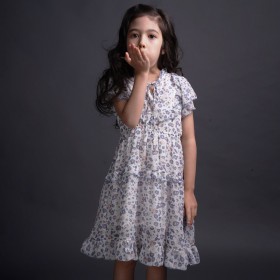 Girls' chiffon dresses, children's summer small floral dresses, big children's parent-child dresses, small fresh dresses