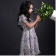 Girls' chiffon dresses, children's summer small floral dresses, big children's parent-child dresses, small fresh dresses