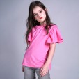 Summer new children's short-sleeved T-shirts boys and girls solid color wild t-shirts big boys knitted cotton shirts