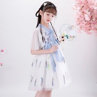 Chinese style girl dress summer new improved children's princess dress hanfu costume gauze pettiskirt