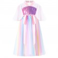 Children's clothing Hanfu Chinese style summer skirt bowknot mesh yarn fairy rainbow skirt