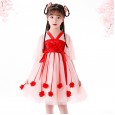 Children's clothing Hanfu dress national style costume girl skirt summer short-sleeved mesh skirt