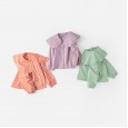 Spring new children's clothing retro polka dot printed long-sleeved shirt double lapel girl shirt