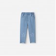 Spring new children's pants children's clothing children's trousers pentagram embroidered girls straight stretch jeans