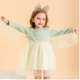 Spring new children's skirt children's clothing long-sleeved princess skirt sweet mesh yarn small wings children's dress