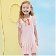 Summer new college style short-sleeved girls dress children's clothing pleated skirt swing sports POLO skirt