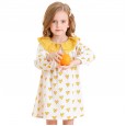 Spring new children's skirt children's clothing spring and autumn double-layer doll lapel love printing girl dress
