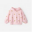Spring new children's clothing children's pullover jacket fruit full printed edge hooded spring and autumn girls sweater