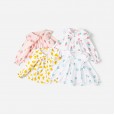 Spring new children's clothing fruit shirt doll big lapel trumpet sleeve girl shirt