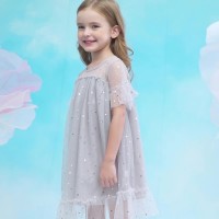 Summer new mesh gauze princess dress children's dress star moon sequin girl dress