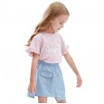 Summer new children's suits children's clothing fungus short sleeve short skirt girls suit