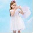 Summer new puffy princess skirt children's clothing fresh rainbow mesh girl dress