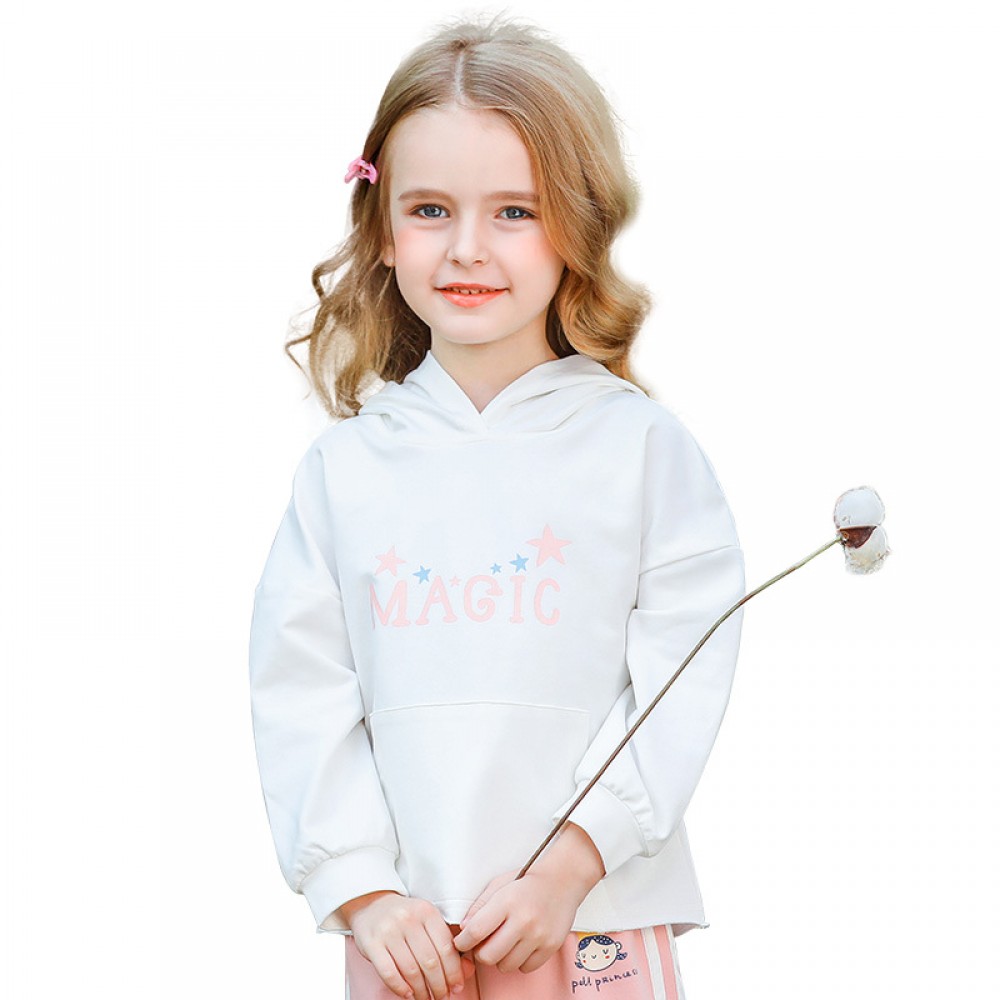 Spring new children's clothing sports and leisure printing long-sleeved T-shirt tops spring and autumn children's hooded sweater