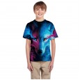 Best selling wolf digital printing boys and girls t-shirt tide children's short-sleeved sweatshirt