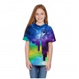 New starry sky digital printing casual short-sleeved T-shirt parent-child clothing new adult clothing children's clothing