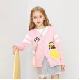 Little yellow duck spring and autumn cartoon printed V-neck wool cardigan cardigan cardigan
