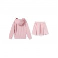 Little yellow duck children's clothing spring and autumn cute duck hooded jacket pleated skirt girls round neck pullover sweater suit