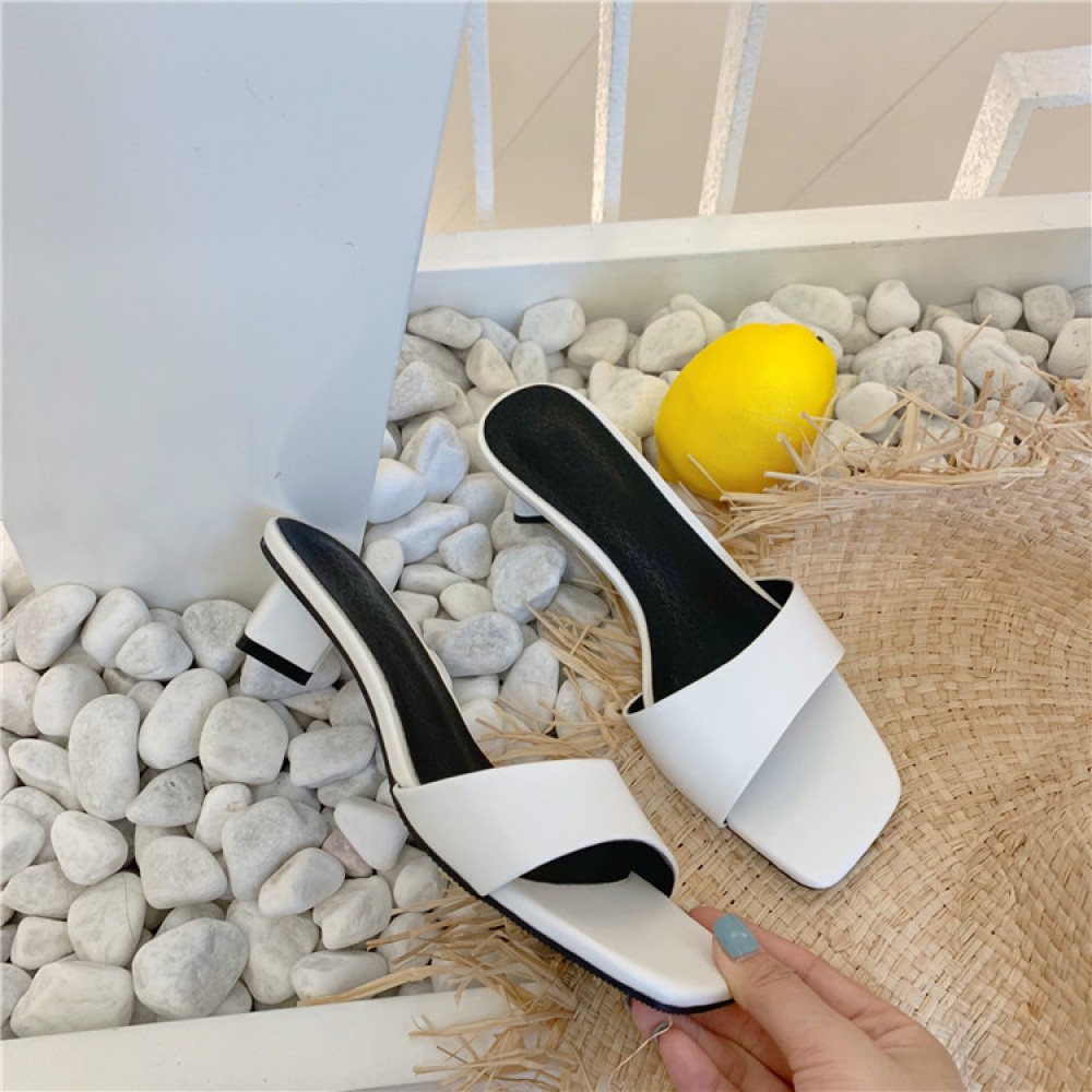 Thick with the word sandals open toe wear sandals and slippers simple half drag female tide