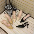 Baotou sandals women's fine heel spring Korean new fashion wild stumbling belt pointed high heel single shoes women