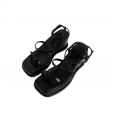 Rome summer new thick bottom slope heel clip toe sandals female fairy wind with high heel square head female beach