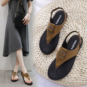 New women's shoes summer fashion wild Roman shoes large size sandals women flat bottom herringbone women sandals