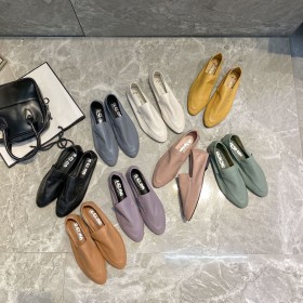 Spring women's shoes multicolor soft leather one pedal single shoe cover feet lazy shoes tide