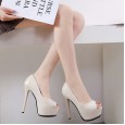 Spring and autumn fashion fish mouth high heels thin heel shallow mouth dress OL wild women's shoes