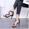 Summer new high-heeled versatile hollow open toe transparent sexy cool dress female nightclub shoes