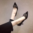 New fashion pointed rhinestone women's shoes work shoes wild suede shallow mouth foot OL single shoes