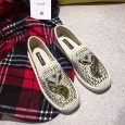 Early spring new fashion casual lazy shoes female wild rhinestone flat bottom shoes straw fisherman shoes female