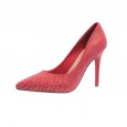 Autumn and winter new rhinestone sexy single shoes pointed thin high-heeled shallow mouth OL female wedding shoes