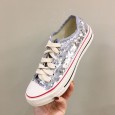 New new color sequins front lace-up strap sneakers casual wild tide women's shoes list