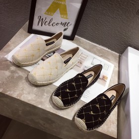 Fisherman shoes women's spring new wild straw single shoes women's flat loafers one pedal lazy shoes