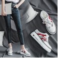 Thick bottom high heel Baotou half slippers summer mesh yarn muffin bottom lazy shoes lace casual sandals female wear