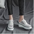 Thick bottom increased sandals Baotou half slippers summer mesh yarn muffin bottom lazy shoes casual sandals female wear