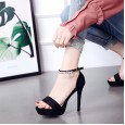 Summer new rhinestone waterproof platform fine heel open toe OL female high heel sandals