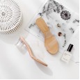 Summer transparent new summer tide crystal in the heel with thick and wild half-drag sandals women