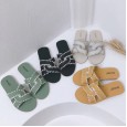 New Roman summer cross belt flat bottom wear OL beach vacation tide female half drag sandals