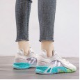 Summer new fashion leather mesh yarn color matching sports single shoes female real shot 34-40