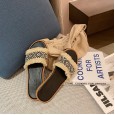 New Product College Style Woven Tassel Flat Open Toe Lazy Slippers Cool Beach Wear