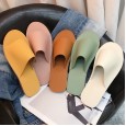 New candy-colored round-toe flat-heeled slippers with open toe and lazy shoes sandals