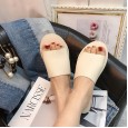 New candy-colored round-toe flat-heeled slippers with open toe and lazy shoes sandals