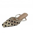 Xia Baotou gauze half drag pearl thick with wild OL dress high-heeled lazy women's shoes